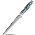 5.5"Boning Knife Fillet Knife Damascus Japanese Steel Sharp Curved Flexible Blade Kitchen Cleaver for Fish Poultry Chicken Meat