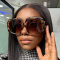 STORY XA97121 Fashion Retro Vintage Irregular Modern Shades Sunglasses UV400 Oversized Large Leopard Sunglasses Women