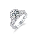 Custom Jewelry White Gold Plated VVS1 GRA 1.5ct 2ct 8mm Moissanite Diamond Wedding Ring Set Jewellery for Couple