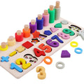 New Kids Montessori Educational Wooden Math Toys Children Busy Board Count Shape Colors Match Fishing Puzzle Learning Toys Gifts