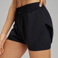 Women Fitness Running Tight Double Layer Sports Fabric 2 in One Workout Gym Yoga Shorts With Pocket