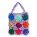 Women's Fashion Handmade Crochet Knit Handbag with Exquisite Flower Pattern Random Colors Large Capacity Soft Durable Accessory