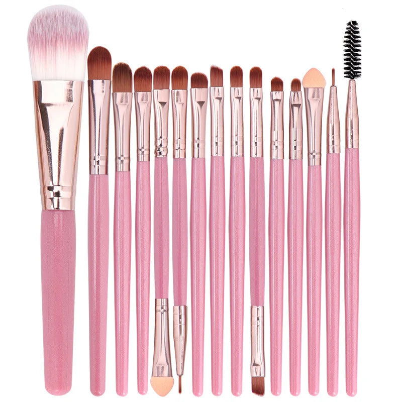 Exquisite Personality High-quality Eye Makeup Brush Set 15 Pieces of Plastic Handle Paint Facial Makeup Tool Kit