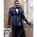 2025 Navy Wedding Men Tuxedos 2 Pieces (Jacket+Pant) Slim Fit Formal Grooms Double Breasted Blazers Suit Party Prom Wear Set