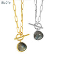 Wuqie New Arrival Luxury OT Clasp Feldspar Fashion Women Silver Jewelry Labradorite Pendant Necklace