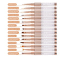 Nail Art Brushes Set 15pcs Nail Brushes Round Oval Gel Builder Nail Art Tools Liner Brush for Acrylic Application PVC Tube 14g