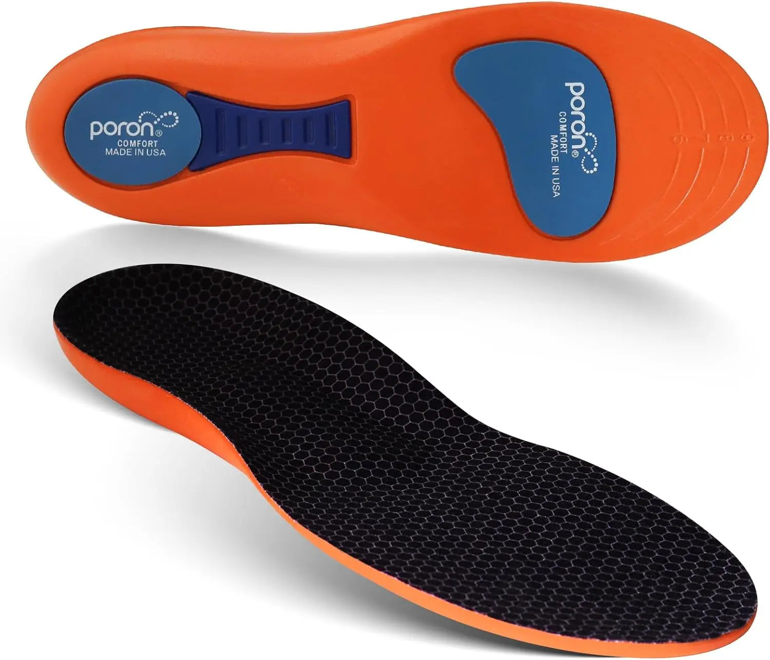 Melenlt Orthotic Poron Insoles - High Arch Support Orange Gel Inserts Foot Impression Foam Comfort Insoles