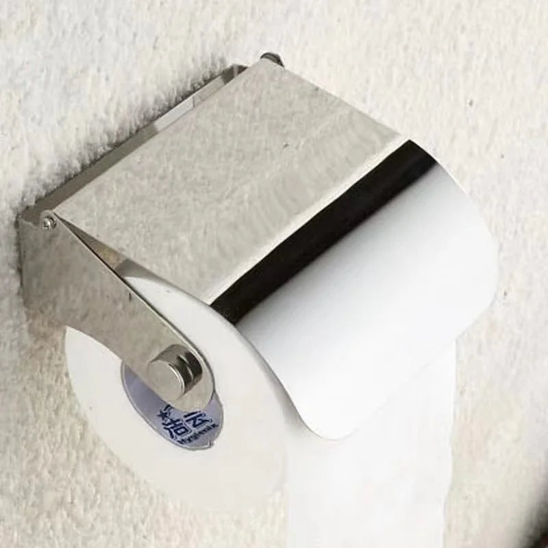 HOMEDEC Stainless Steel Waterproof Rustproof Wall Mount Chrome Finish with Cover Roll Paper Holder Tissue Dispenser