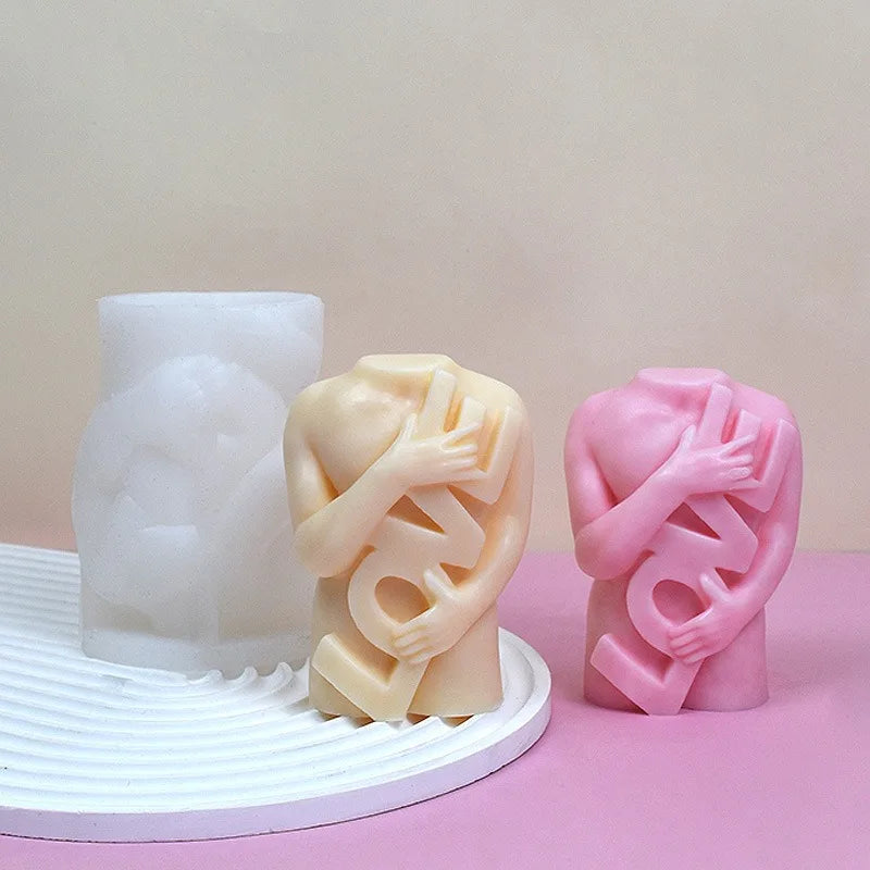 Handmade DIY Body Love Aromatherapy Wax Candle Silicone Mold Cake Tools