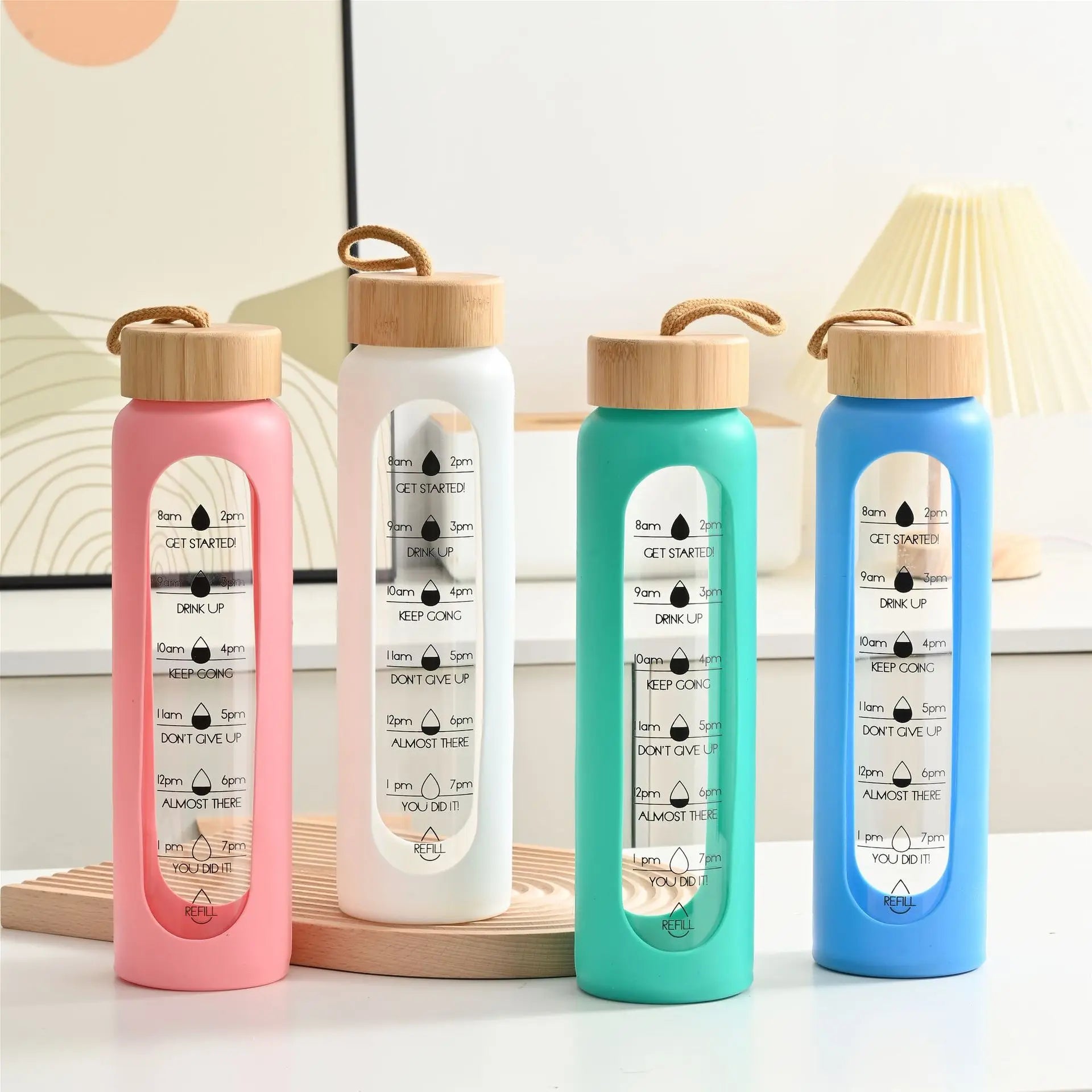 32oz Travel Glass Tumble Sport Fitness Gym Motivational Water Bottle Vacuum Thermos Insulation Custom Logo