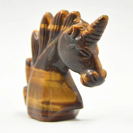 Huiying 50*48*20mm Natural Yellow Tiger Eye Carving Crystal Gemstone Animal Figurines Statue Horse