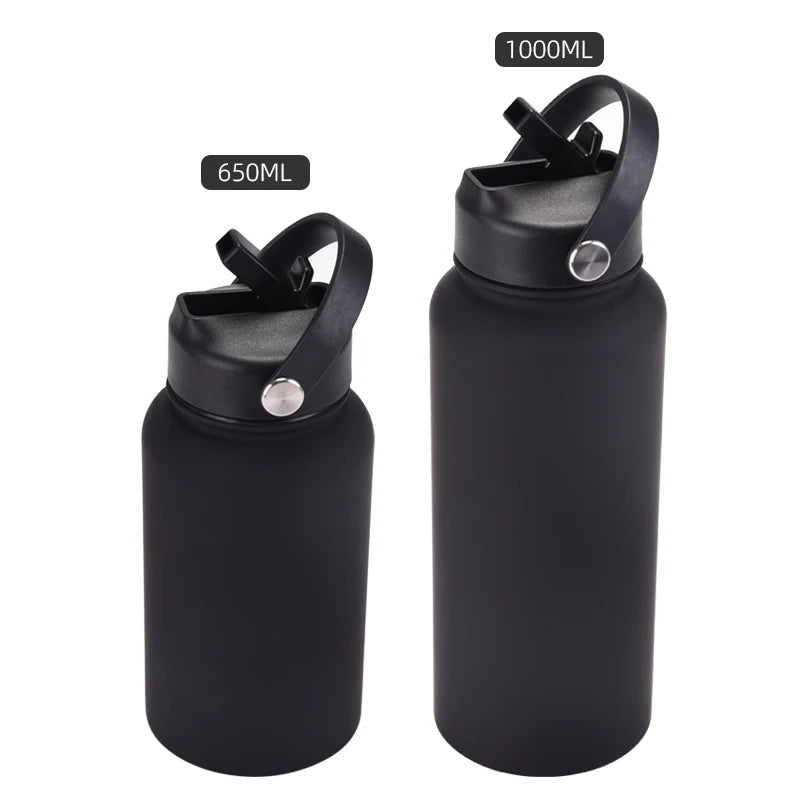 New 650ml Stainless Steel Vacuum Insulated Sports Water Bottle with Handle Portable Outdoor Customizable
