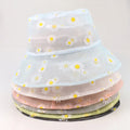 2021 Daisy Flower Print UV Sun Protection Women Panama Lace Transparent Clear Bucket Fashion Hats