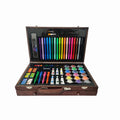 Portable 123-Piece Creative Coloring Painting Art Set for Kids Wooden Case Environmentally Friendly Non-Toxic Materials Oil