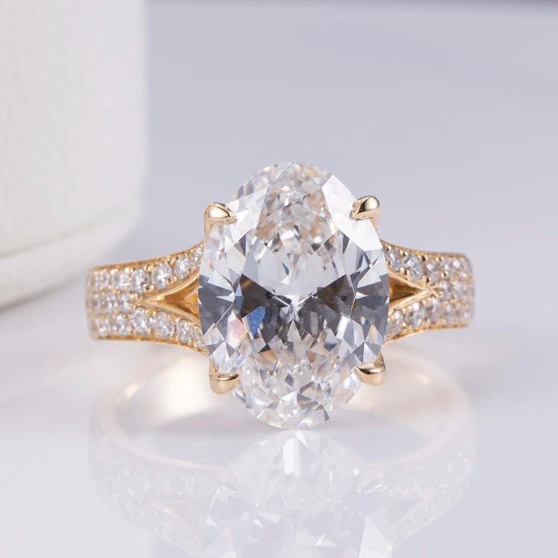 Messi Jewelry MSR-1264 IGI Lab Diamond Big Carat Ring 18K Engagement Ring Oval Cut Wedding Band Classic Diamond Gift Band