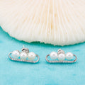 E010871 S925 Pearl Earring 925 Sterling Silver DIY 3-4mm Natural Freshwater Pearl Stud Earring for Women