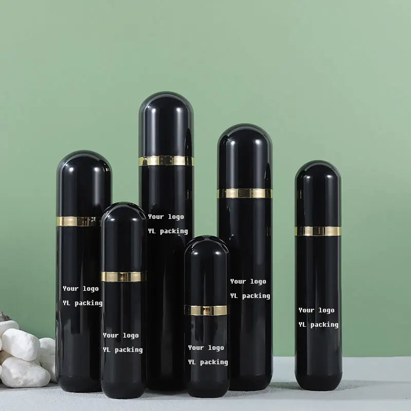 New 15ml 30ml 50ml 80ml 100ml 120ml 150ml White Black Round Airless Pump Plastic Bottle with Black Head