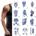 Semi-permanent Juice Series Tribal Water Transfer Non-toxin Waterproof Temporary Tattoo Sticker 110*180mm Men