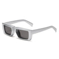 STORY S3043 Vintage Y2K Silver Thick Frame Rectangle Sunglasses Women Men 2022 Brand Design Futuristic Narrow Square Sun Glasses