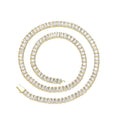 BC126 3*5mm Geometric Gold Plated Brass Zircon Men Women Tennis Chain Necklace Hip Hop Jewelry for Anniversary Party Gift