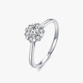 Ailmay Genuine 925 Sterling Silver Cubic Zirconia Romantic Flower Rings for Fine Female Fashion Luxury Wedding Jewelry