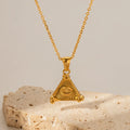 European and American O Chain Necklace PVD 18K Gold Plated Necklace Triangle Pendant Eye Necklace