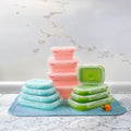Eco-Friendly BPA Free Square Silicone Folding Lunch Box Plastic Lid Leakproof Dishwasher Safe Space-Saving Meal Prep Container