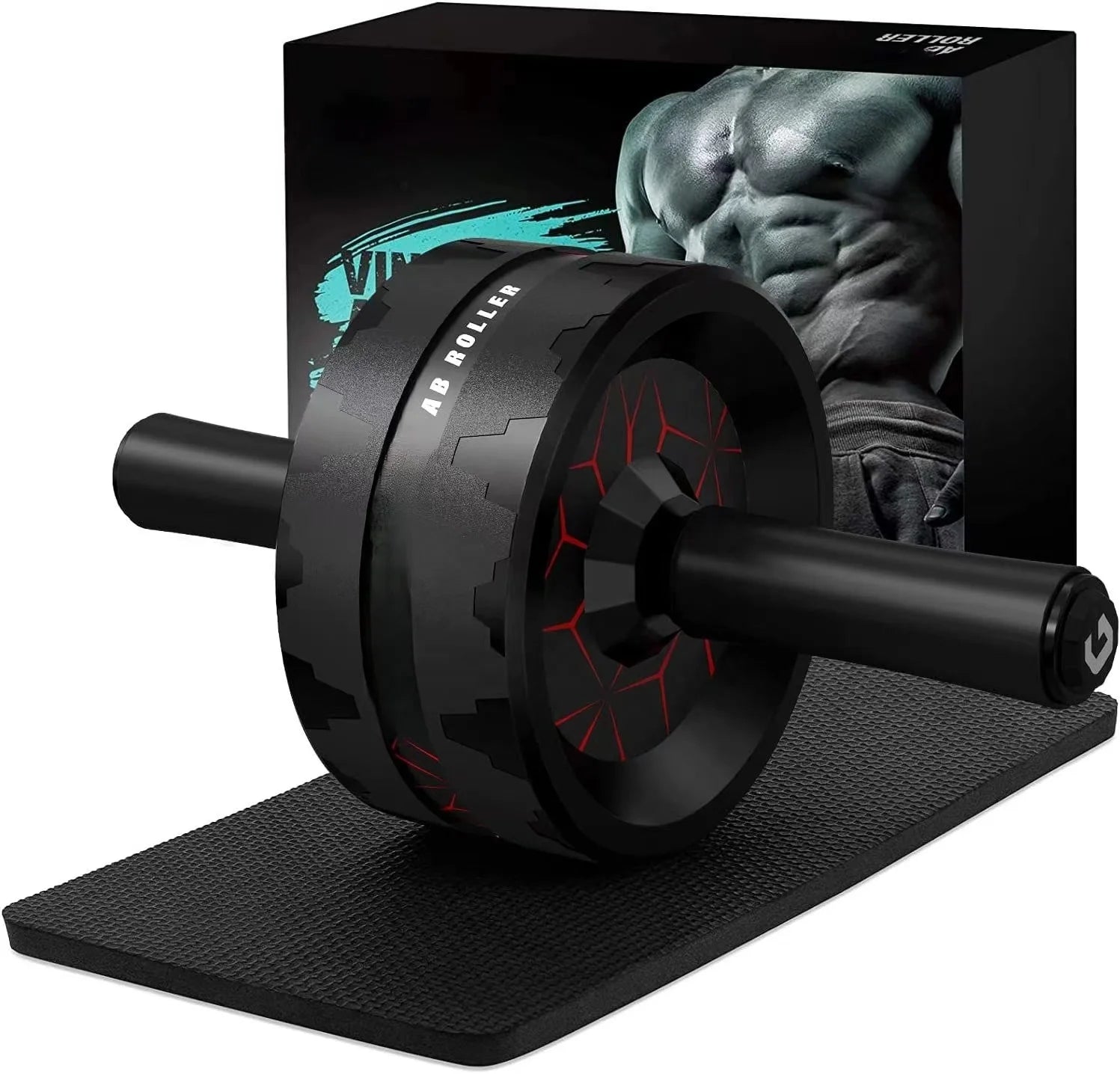 Custom Logo Eco Gym Ab Wheel Muscle Roller Multi-Function Home Fitness Exercise Equipment with Knee Pad for Home Use