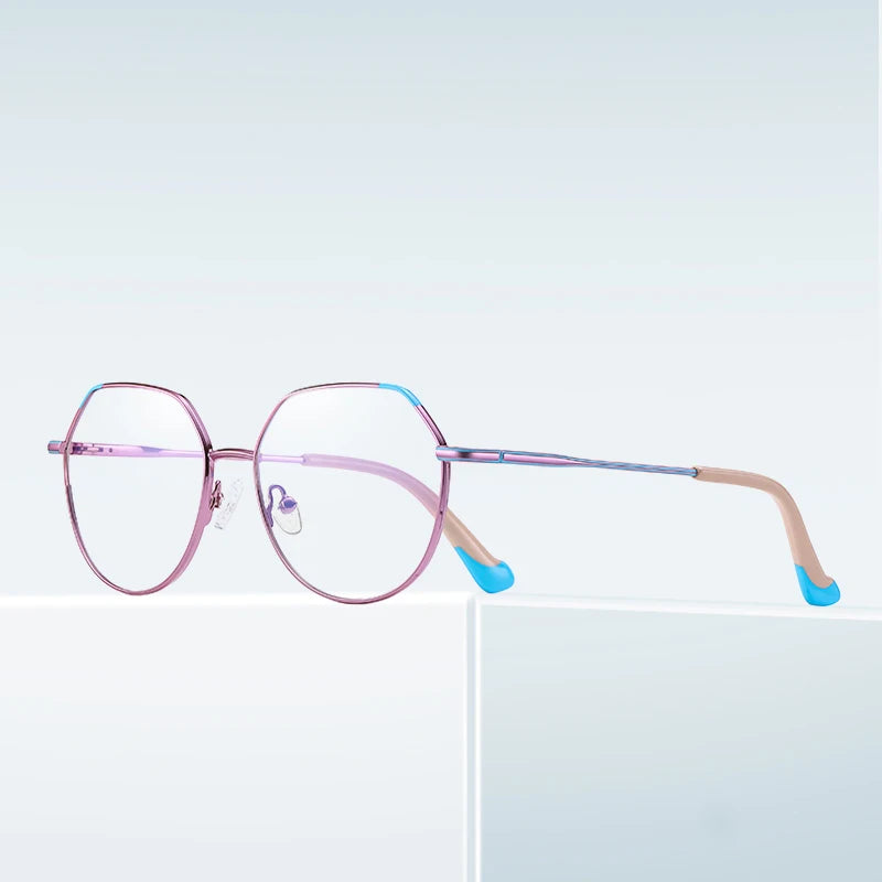 Ready Stock Candy Color Metal Glasses Frame Anti-Blue Light Optical Frames Spectacles for Women Prescription Glasses