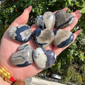 Wholesale Natural Black Vein Agate Heart Palm Stone Polished Agate Heart Crystal Energy Producer Home Meditation Ornament Gift