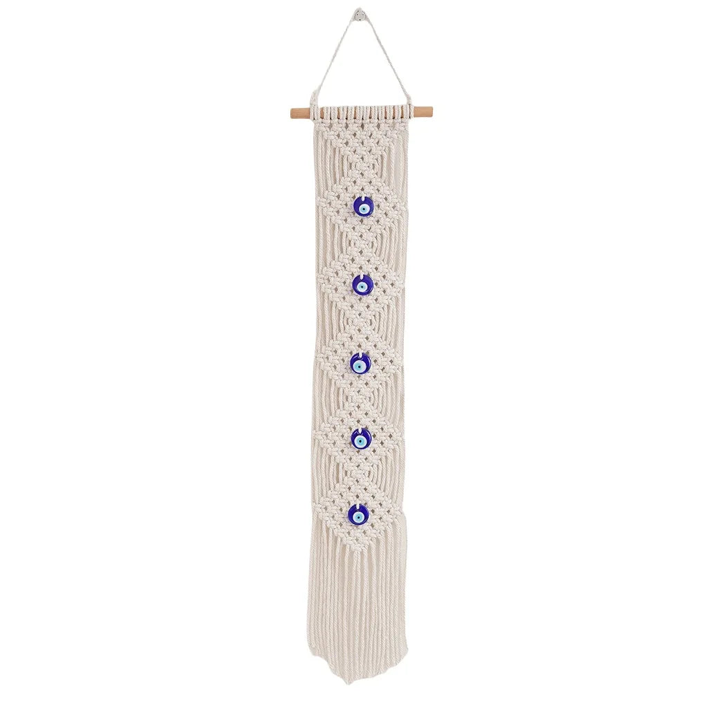 Turkish Blue Hand Woven Tapestry Arabic Bohemian Mural Decorative Wall Hanging