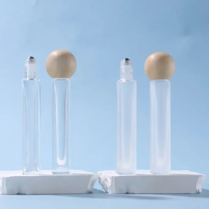 Cheap Price 10 ml Empty Tall Round square Shape Thick Glass Perfume Roller Ball Bottles for Essential Oils