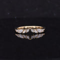 Marquise Diamonds Stacked Ring 2x4mm/3x1.5mm DEF VS Marquise Cut Wedding Band 10K Gold HPHT CVD Lab Grown Diamonds Band Rings