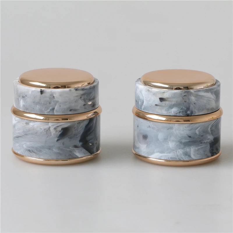 Marble Color Luxury Plastic 50g Skin Care Cream Cosmetic Jar 50ml Nail Gel Pot Container Packing
