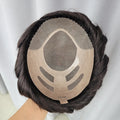 Bond- Toupee Men Mono Base With PU Front and NPU Back Replacement System Unit Male Hair Prosthesis 100% Human Hair Wig for Men