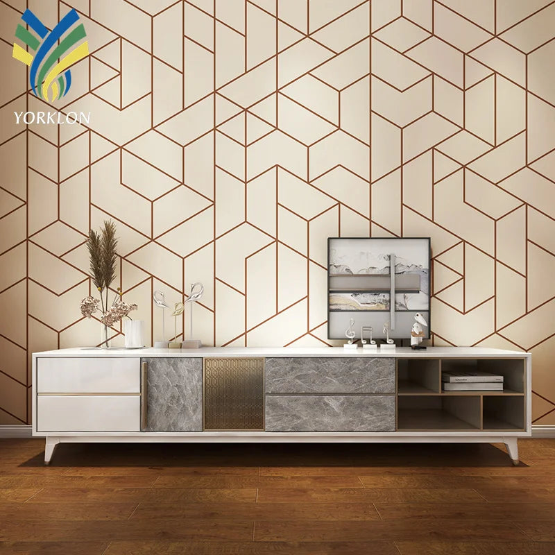 Custom PVC 3D 4D Mural Wallpaper Modern Geometric Design Waterproof Home Decoration for Bedroom Walls
