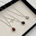 DAIHE Minimalist Teardrop Pendant Necklace Titanium Steel Y2K Layering Chain Women Trendy Jewelry Gift