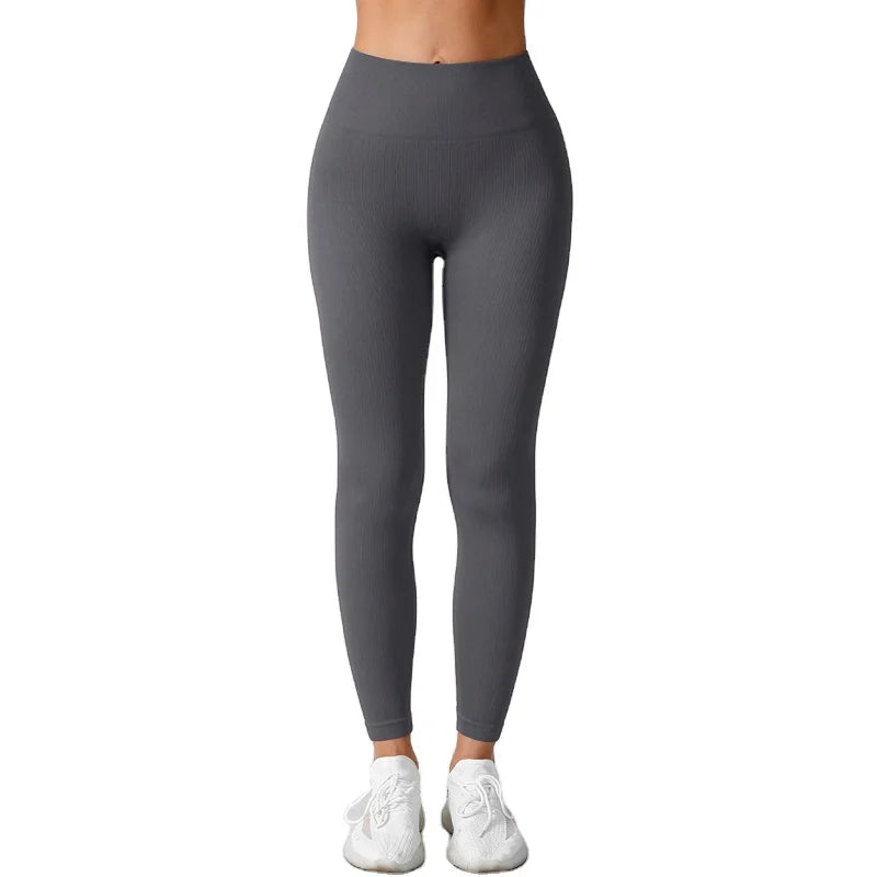 Custom Breathable High Waist Seamless Spandex/Nylon Eco-Friendly Four-Way Stretch Women's Yoga Leggings Pockets for Gym Fitness