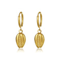 Ivanda Fashion Designer Luxury 18K Gold Plated Stainless Steel Jewelry Unique Design Coffee Bean Charm Drop Earrings