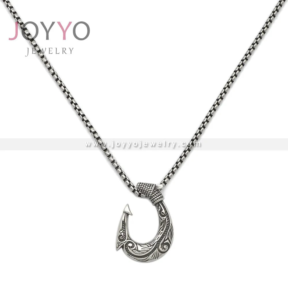 2022 Punk Cool Men Jewelry 316 Stainless Steel Viking Ship Anchor Hook Pendant