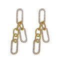 New Trendy Fashion 925 Silver Needle Stud Earrings Light Luxury Chain Earrings for Women