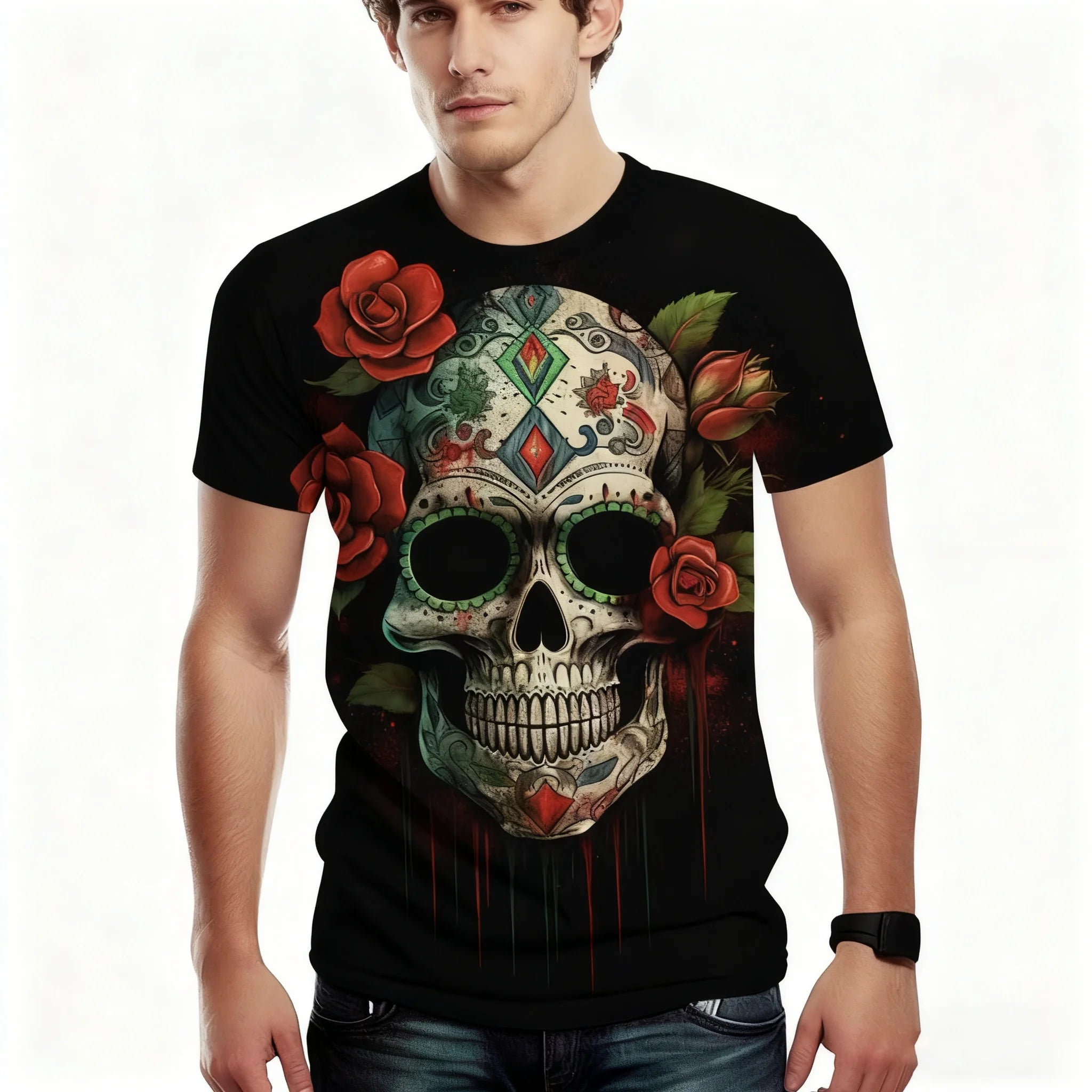 Fitspi Mens Novelty Mexico Tshirt Graphic Shirt Short Sleeve Wholesale
