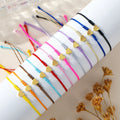 Go2boho Women's Heart Minimalist Boho Jewelry Colorful Thread Golden Hematite Stone Love Charm Bracelets Fashion Bracelets Gift