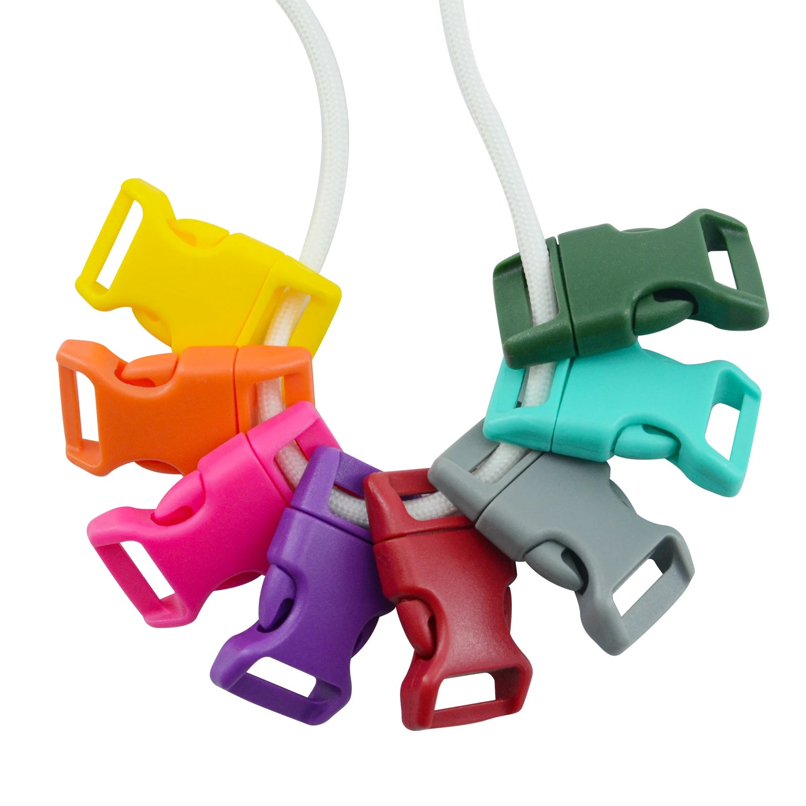 50 Pieces for Buckles 5/8" Wavy Shape Plastic Side Release Buckle Climbing & Tour Outdoor Use Eight Colors