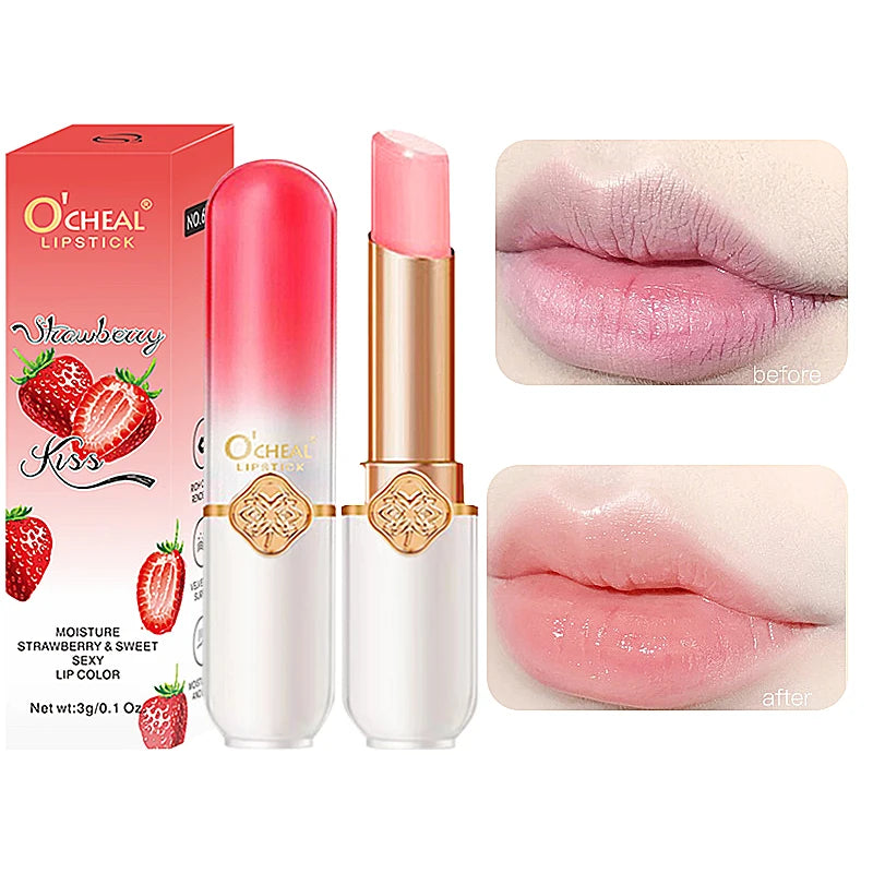 O'cheal Fruit Lip Balm Temperature Gradient Moisturizing Repairing Tinting Plumping Lip Balm