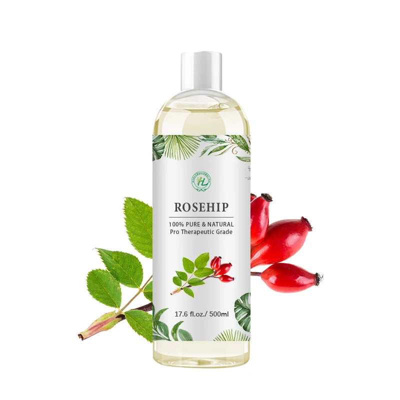 Organic Rosehip Seed Oil Private Label - 100% Pure Natural Cold Pressed Essential Oil for Body Aromatherapy | Full Custom 500mL