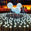 Led Rose Flower Night Light Artificial Pink Flower Lamp With Fabric and Plastic Material Supplies for Events Parties