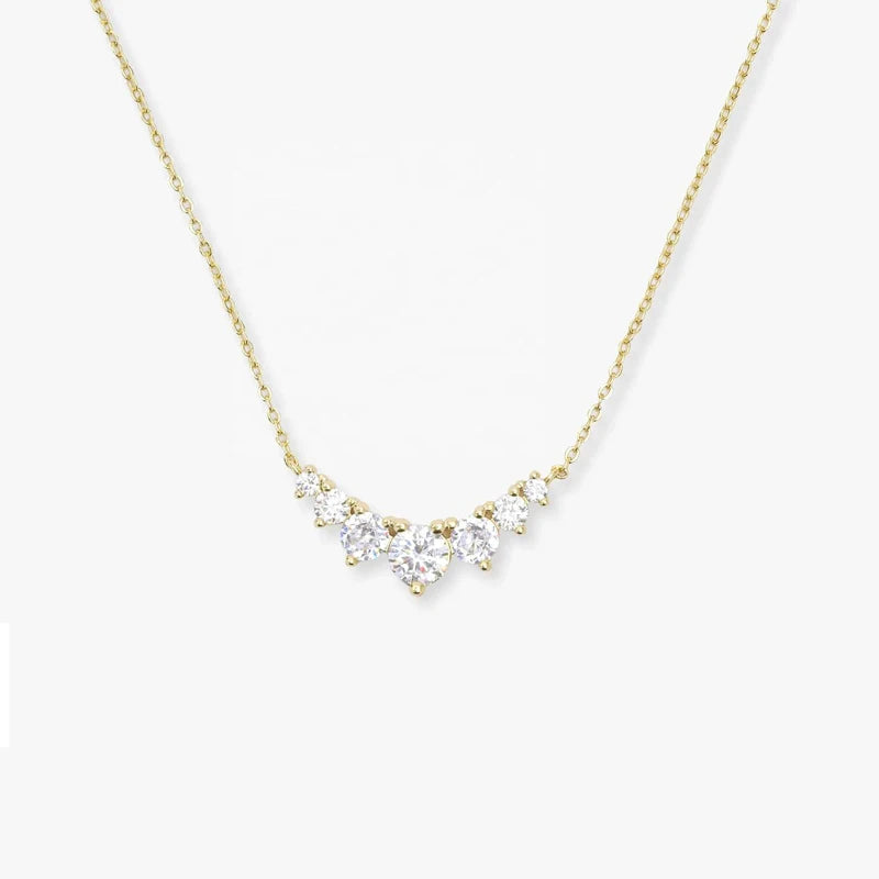 ICEBELA Fine Jewelry 925 Sterling Silver Luxury Temperament Elegant Zircon Curve Pendant Necklaces for Women