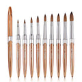 Rose Gold Handle Superior Quality Design 100% Kolinsky Acrylic Nail Brush Art With Different Siz