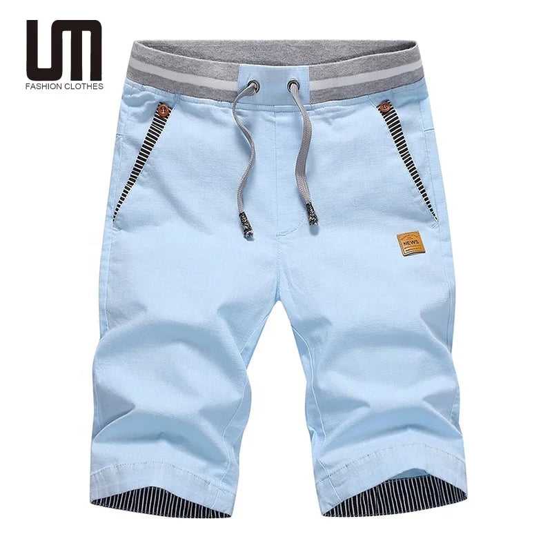 Liu Ming Hot Fashion Style Summer Casual Drawstring Elastic Waist Comfortable Cotton Beach Board Shorts for Men